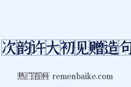 次韵许大初见赠造句是什么意思的图片
